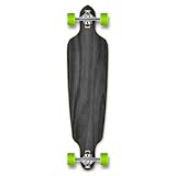 Yocaher Blank (Black) Complete Drop Through Skateboards Longboard w/Black Widow Premium 80A Grip...
