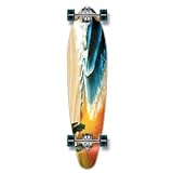 Yocaher Beach Series Complete Kicktail Skateboards Longboard Cruiser Black Widow Premium 80A Grip...