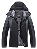 HOW'ON Men's Snow Jacket Windproof Waterproof Ski Jackets Winter Hooded Mountain Fleece Outwear...