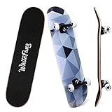 WhiteFang Skateboards for Beginners, Complete Skateboard 31 x 7.88, 7 Layer Canadian Maple Double...