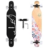 Slendor Longboard Skateboard 42 inch Drop Through Deck Complete Maple Cruiser Freestyle, Camber...