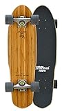 LMAI 27' Bamboo Wood Cruiser Complete Skateboard Longboard (Black Fly)