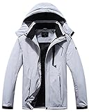 Pooluly Men's Ski Jacket Warm Winter Waterproof Windbreaker Hooded Raincoat Snowboarding Jackets