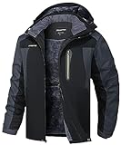 HOW'ON Men's Snow Jacket Windproof Waterproof Ski Jackets Winter Hooded Mountain Fleece Outwear...