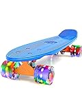 Merkapa 22' Complete Skateboard with Colorful LED Light up Wheels for Beginners Girls Kids Cruiser...