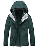 Diamond Candy Womens Winter Coat Waterproof Rain Jacket for Ski, 3 in 1 Fleece Jacket with Hood