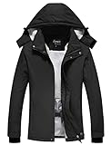Spmor Women's Waterproof Ski Jacket Mountain Rain Winter Coat Windproof Skin Hooded Jacket Black...