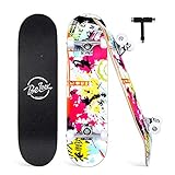 BELEEV Skateboards for Beginners, 31 Inch Complete Skateboard for Kids Teens Adults, 7 Layer...