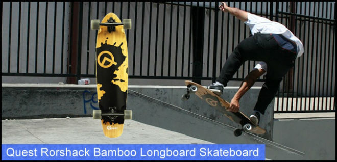 Quest Super Cruiser Artisan Bamboo Longboard Skateboard