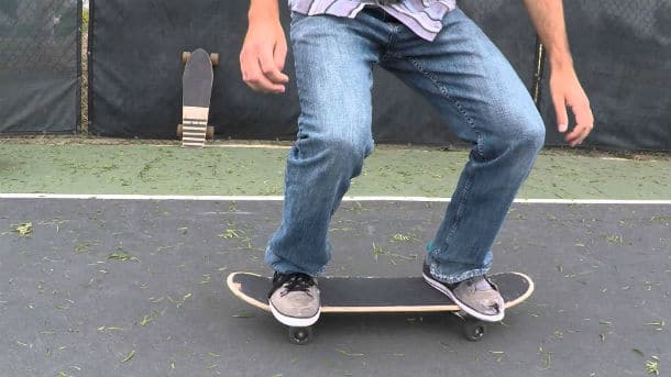 Standing on a skateboard