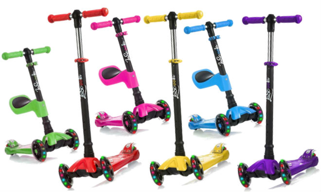 Lascoota 2-in-1 Kick Scooter with Removable Seat for Kids