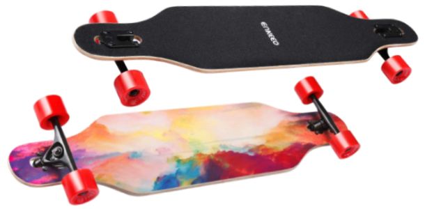 ENKEEO 40 inches Drop-Through Longboard Skateboard